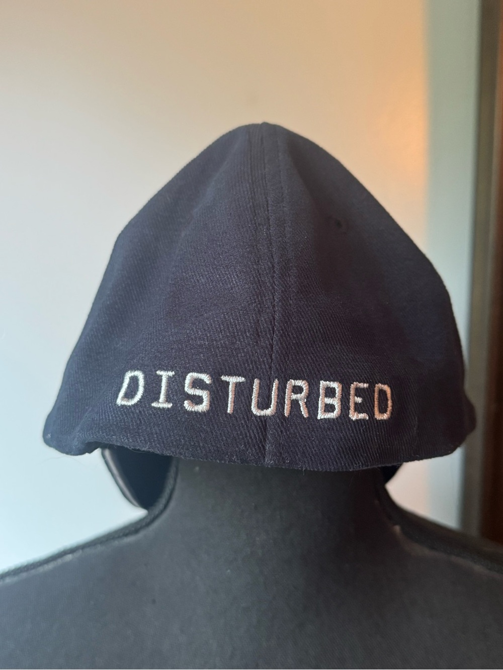 Vintage Y2K Disturbed Band Hat Bio-Domes Stretch Fit Cap Navy Blue S/M Nu Metal - Picture 3 of 7